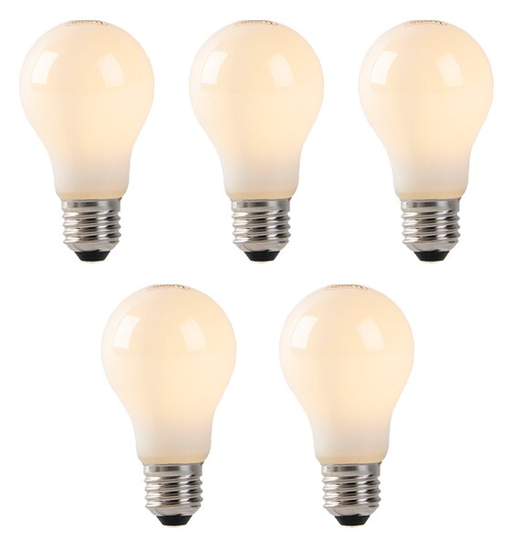 Sada 5 LED žiaroviek s opálovým sklom E27 1W 80lm 2200K