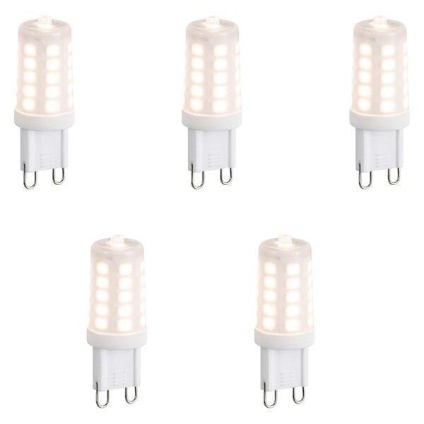 Sada 5 stmievateľných LED žiaroviek G9 s 3-stupňovým stmievaním, opál, 3 W, 250 lm, 2700 K