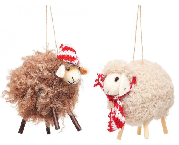 Plstená vianočná ozdoba Sheep Hnedá