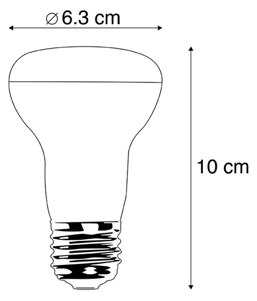 Sada 5 stmievateľných LED žiaroviek E27 R63 6,2 W 520 lm 2700 K