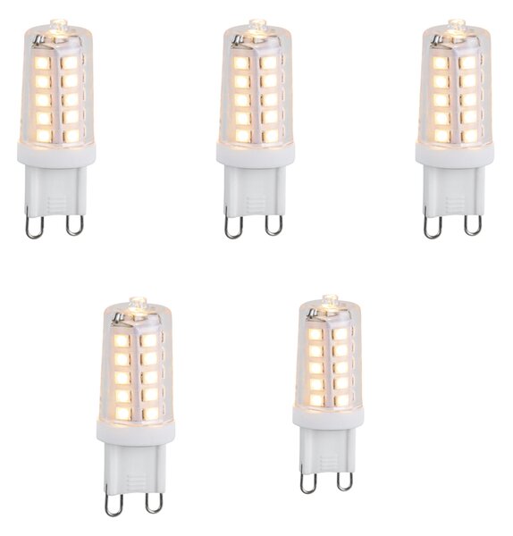 Sada 5 stmievateľných LED žiaroviek G9 s 3-stupňovým stmievaním 3W 250lm 2700K