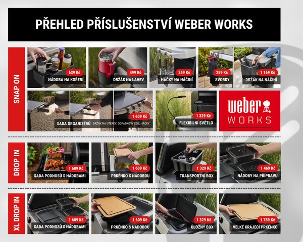 Postranný sklápací stolík pre grily Weber Lumin Stand
