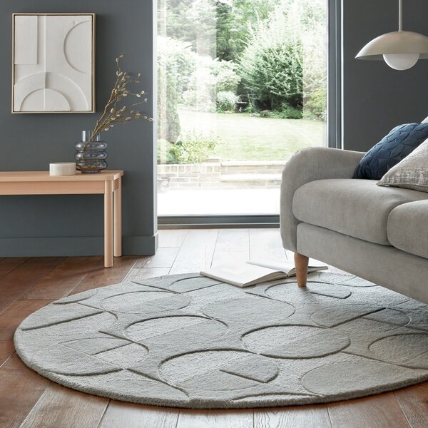 Flair Rugs , Kusový koberec Moderno Gigi Grey kruh, 160x160 (priemer) kruh, šedá, obývacia izba