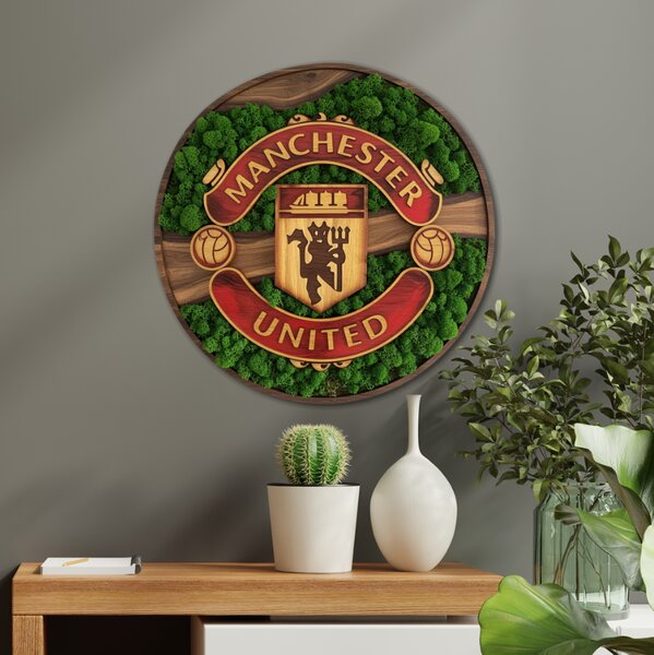 Machový drevený obraz - Manchester United