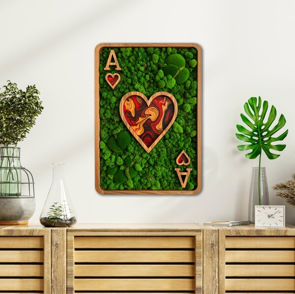 Obraz Moss HDF - Moss Heart Card