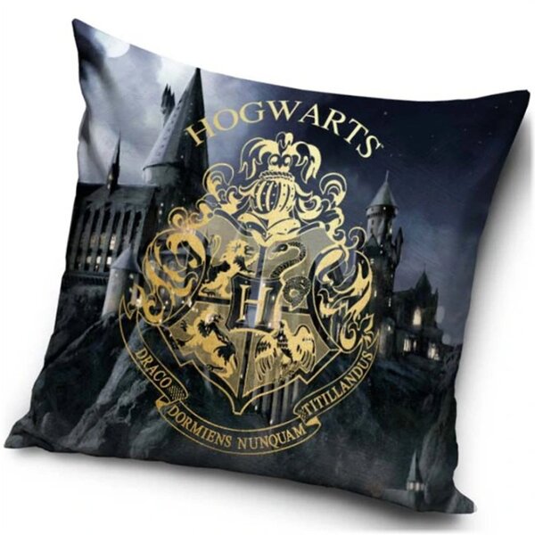 Dekoračný vankúš Harry Potter – motív Erb Rokfortskej školy - 40 x 40 cm