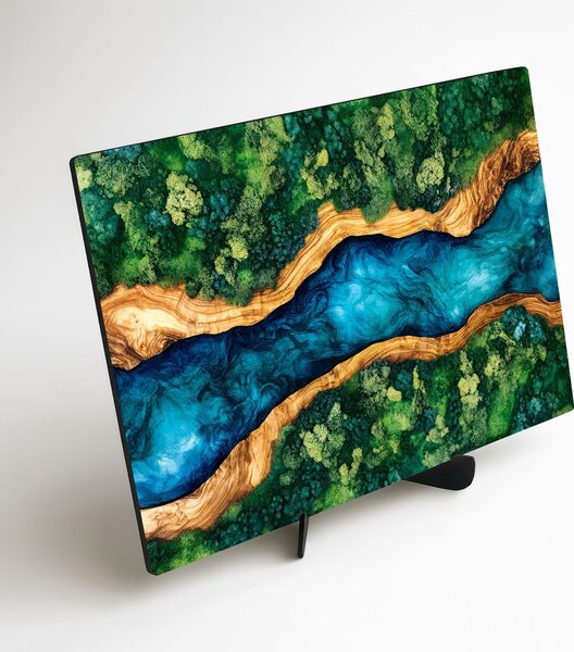 DUBLEZ | Tlačený machovo epoxidový obraz - Nature | UV potlač, Premium