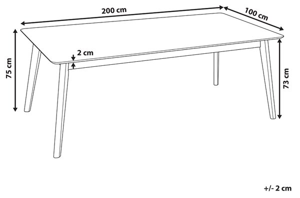 Jedálenský stôl tmavý orech 200 x 100 cm drevené nohy obdĺžnikový škandinávsky štýl kuchyňa jedáleň