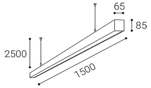Závesné svietidlo Lino P-Z 3Cct /3500 37-49 W 3000K/3500K/4000 K