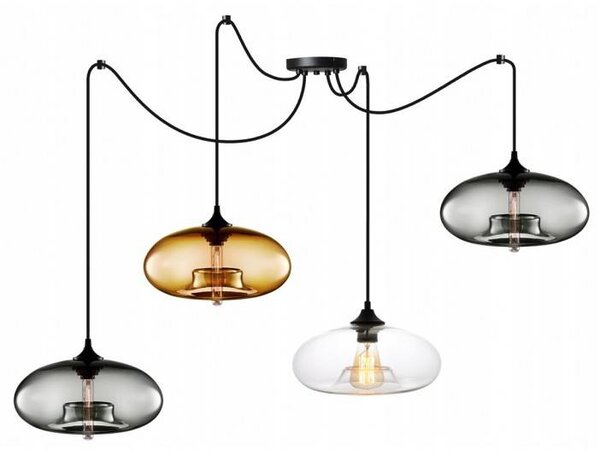 Light Home Dizajnová lampa so sklenenými odtieňmi Mix farieb