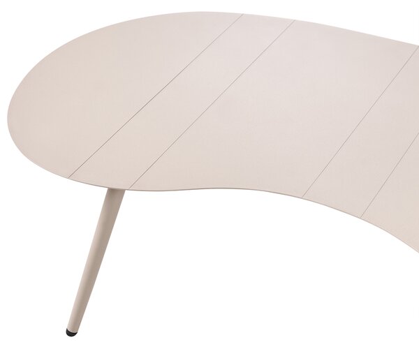 Záhradný konferenčný stolík béžový hlník 130 x 65 cm odolnosť voči vode a UV moderný štýl exteriér
