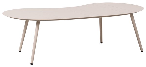 Záhradný konferenčný stolík béžový hlník 130 x 65 cm odolnosť voči vode a UV moderný štýl exteriér