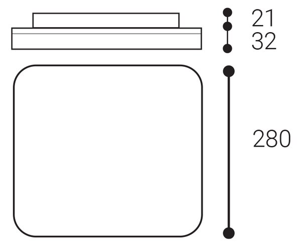 Stropné svietidlo Square III 28 23 W 3000K/3500K/4000 K