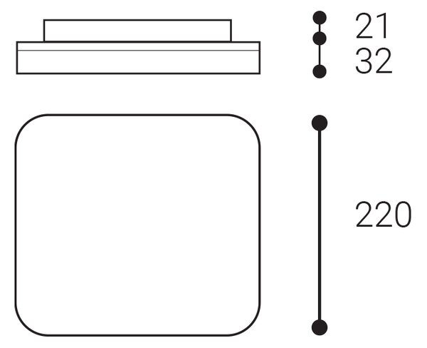 Stropné svietidlo Square III 22 15 W 3000K/3500K/4000 K