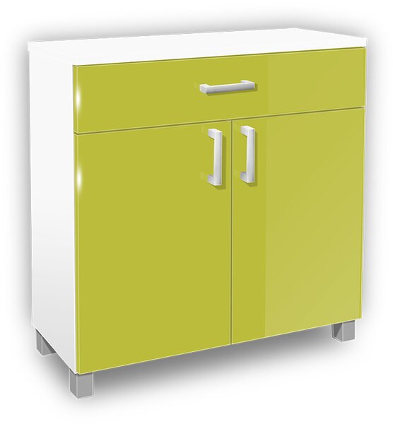 Kúpeľňová skrinka K23 farba korpusu: Bielý, farba dvierok: Lemon lesk