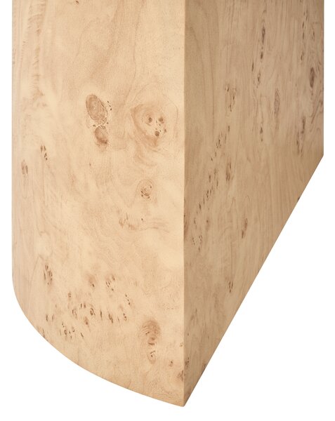 Jedálenský stôl hnedý efekt koreňovej kresby dreva 180 x 90 cm MDF oválny tvar moderný škandinávsky štýl kuchyňa jedáleň