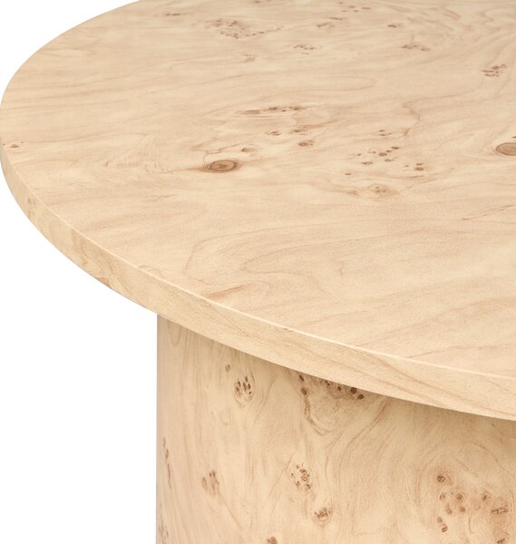 Jedálenský stôl hnedý efekt koreňovej kresby dreva 180 x 90 cm MDF oválny tvar moderný škandinávsky štýl kuchyňa jedáleň