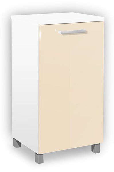 Kúpeľňová skrinka s košom na bielizeň K18 farba korpusu: Bielý, farba dvierok: Jazmín lesk
