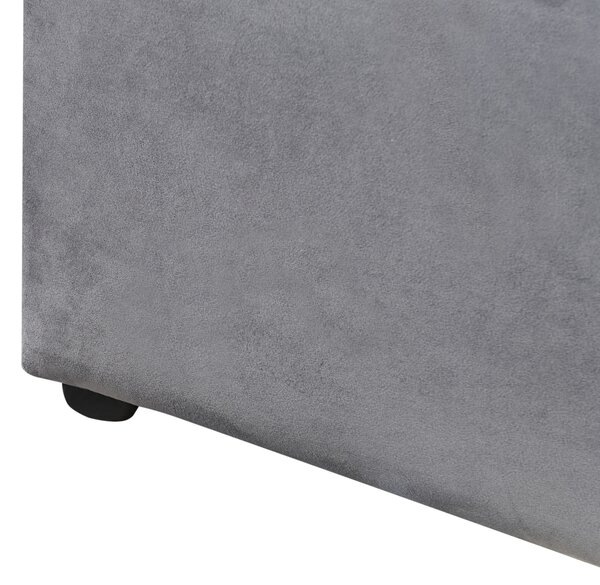 Posteľ s úložným priestorom tmavosivá zamatové čalúnenie dvojlôžková 140 x 200 cm prešívané čelo