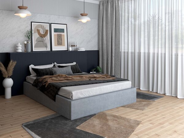 Jednolôžková čalúnená posteľ s úložným priestorom Orlando 120x200 - sivá