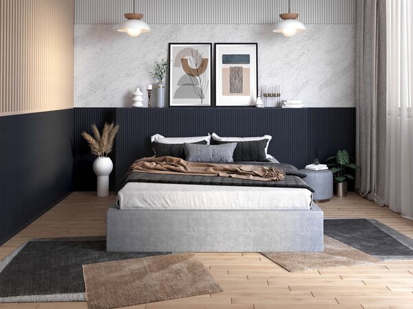 Jednolôžková čalúnená posteľ s úložným priestorom Orlando 120x200 - sivá