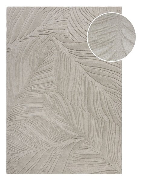 Svetlosivý vlnený koberec 200x290 cm Lino Leaf – Flair Rugs