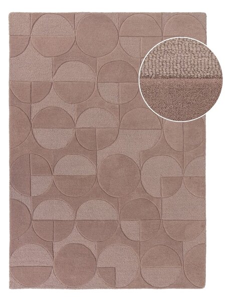 Ružový koberec z vlny Flair Rugs Gigi, 120 × 170 cm