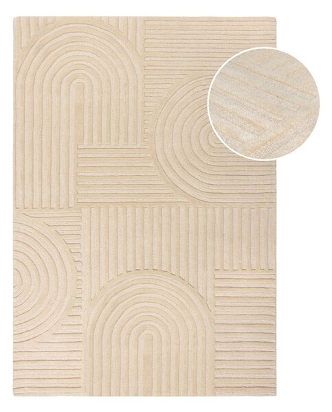 Béžový vlnený koberec Flair Rugs Zen Garden, 160 x 230 cm