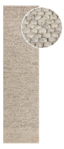 Svetlosivý ručne tkaný behúň s prímesou vlny 60x230 cm Minerals – Flair Rugs