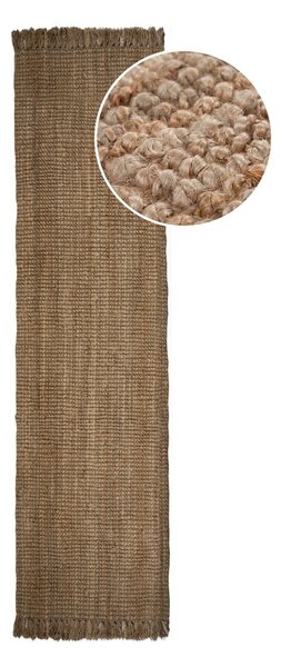 Hnedý jutový behúň Flair Rugs Jute, 60 x 230 cm