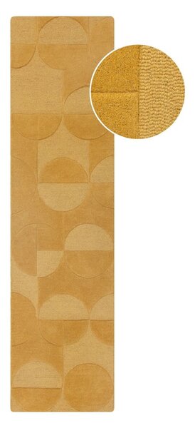 Okrovožltý vlnený koberec behúň 60x230 cm Gigi – Flair Rugs