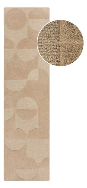 Béžový vlnený koberec behúň 60x230 cm Gigi – Flair Rugs