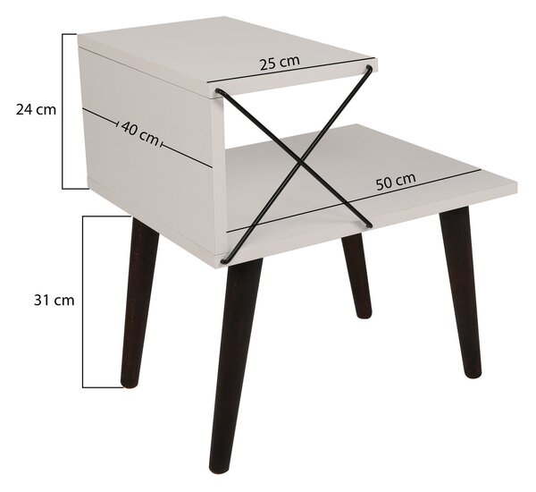 ASIR Nočný stolík CROSS biely