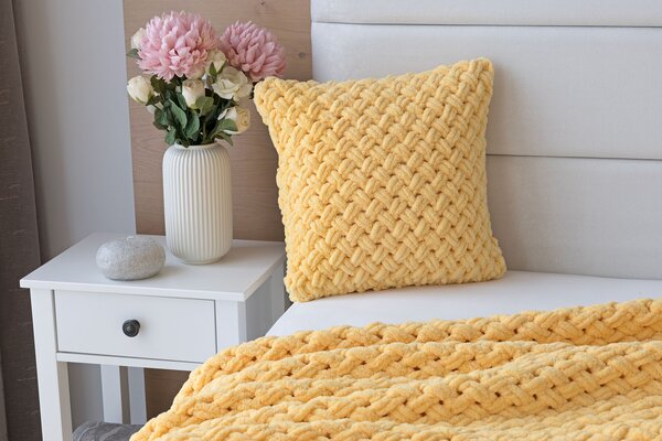 Obliečka na vankúš Knittingly vanilkově žlutý Mikropolyester 40/40