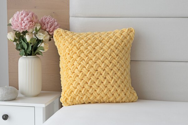 Obliečka na vankúš Knittingly vanilkově žlutý Mikropolyester 40/40