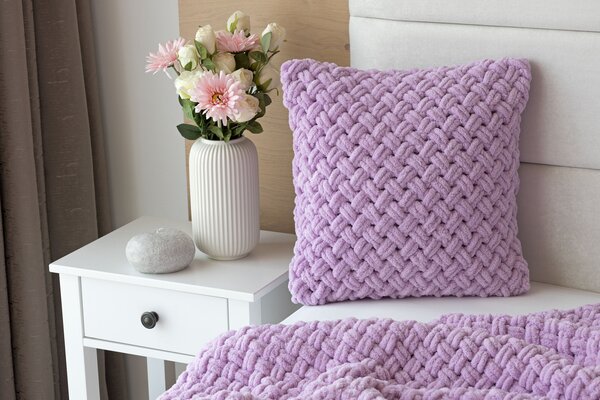 Obliečka na vankúš Knittingly lila Mikropolyester 40/40