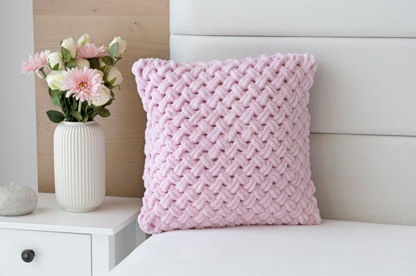 Obliečka na vankúš Knittingly růžový Mikropolyester 40/40