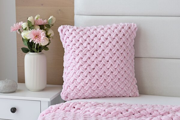 Obliečka na vankúš Knittingly růžový Mikropolyester 40/40