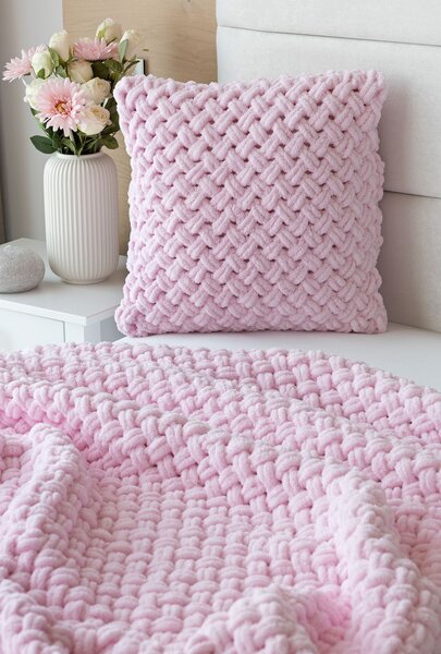 Obliečka na vankúš Knittingly růžový Mikropolyester 40/40