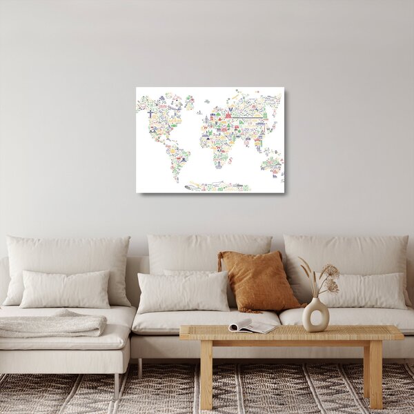 Sklenený obraz - Obrázková mapa (70x50 cm)