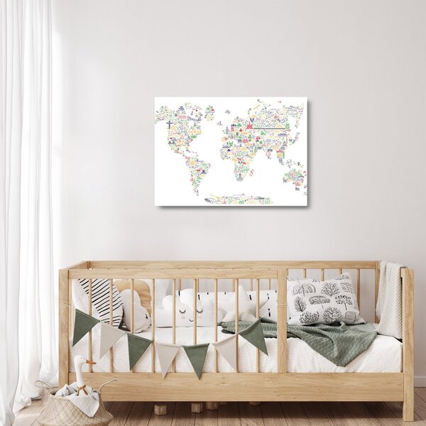 Sklenený obraz - Obrázková mapa (70x50 cm)
