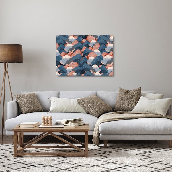 Sklenený obraz - Vlny a kopce (70x50 cm)