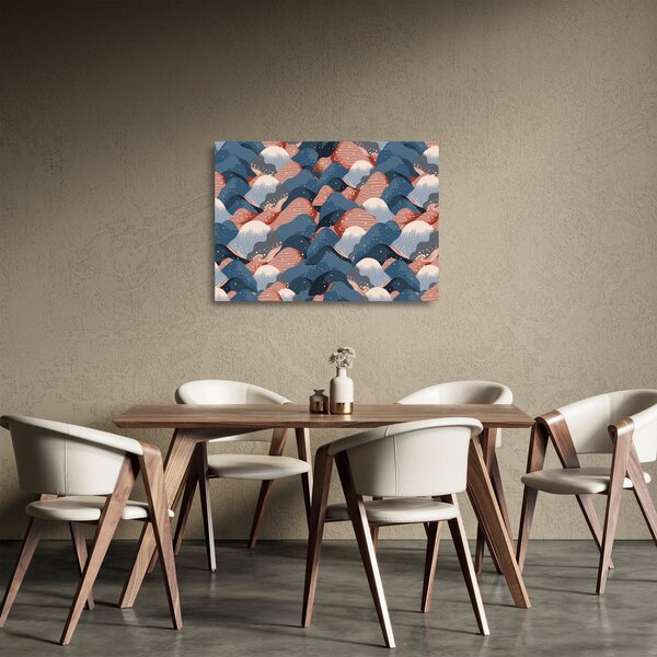 Sklenený obraz - Vlny a kopce (70x50 cm)