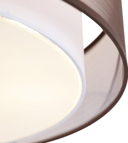 Inteligentné stropné svietidlo hnedé s bielym 50 cm 3-svetlá vrátane 3 Wifi A60 - Drum Duo