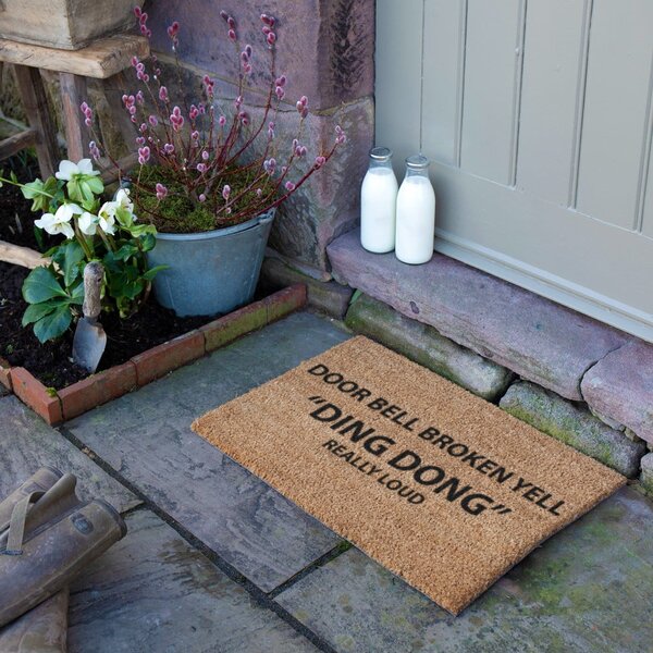 Rohožka z kokosového vlákna 40x60 cm Yell Ding Dong – Artsy Doormats