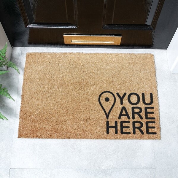 Rohožka z kokosového vlákna 40x60 cm You Are Here – Artsy Doormats