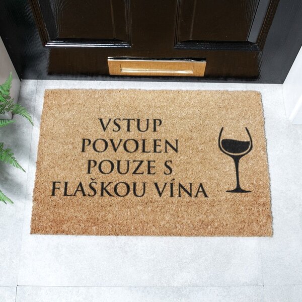 Rohožka z kokosového vlákna 40x60 cm Flaška Vína – Artsy Doormats