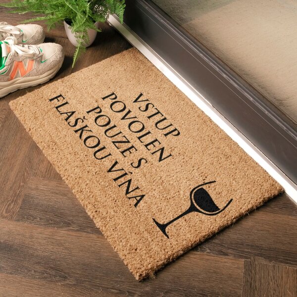 Rohožka z kokosového vlákna 40x60 cm Flaška Vína – Artsy Doormats