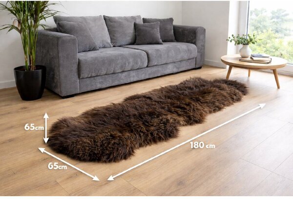 Ovčia kožušina double hnedá 180x65 cm