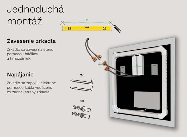 SMART Zrkadlo do kúpeľne s LED osvetlením M24 + SmartScreen with Google TV